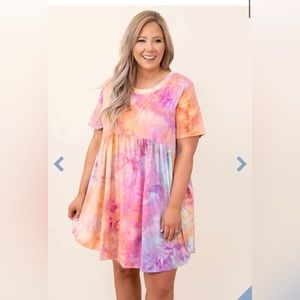 Chic Soul Tie-dye dress with pockets 2XL